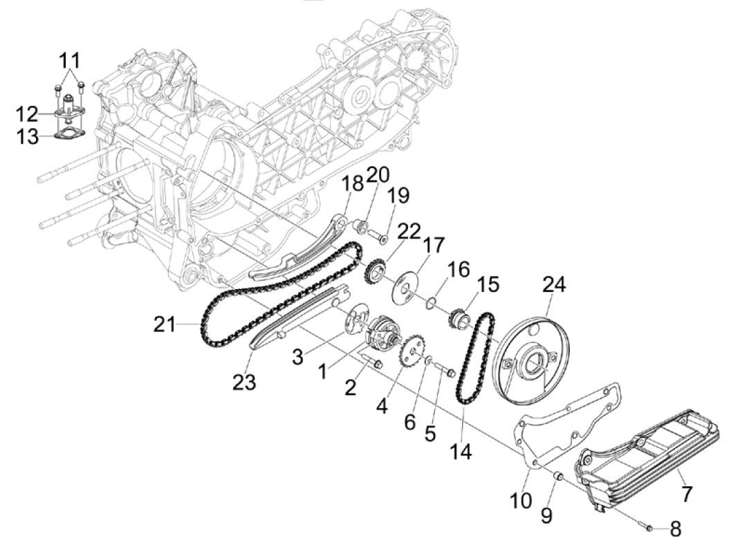 Pompa olio Piaggio MP3 300 ie LT Business - Sport (con e senza ABS) 2016-2018