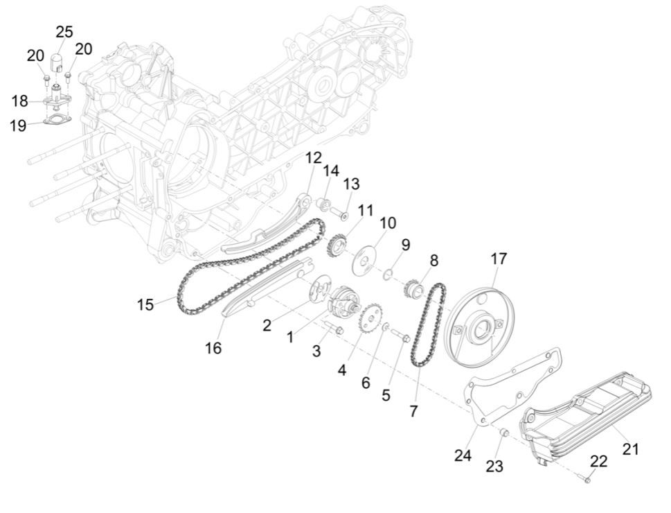 Pompa olio Piaggio MP3 300 HPE/300 HPE Sport ABS Euro 5 2020-2022