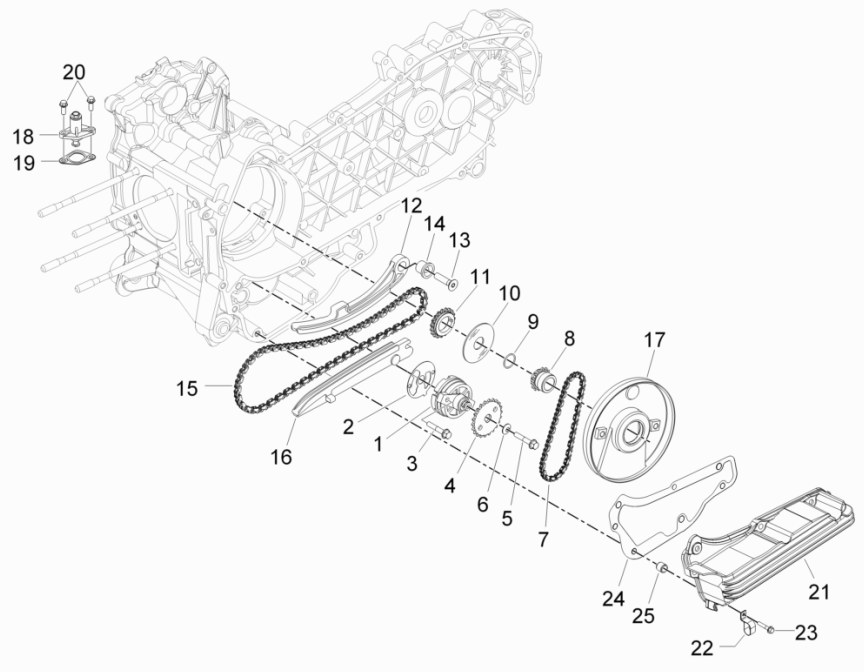 Pompa Olio Piaggio Beverly 125 RST 4V Euro 3 2010-2015