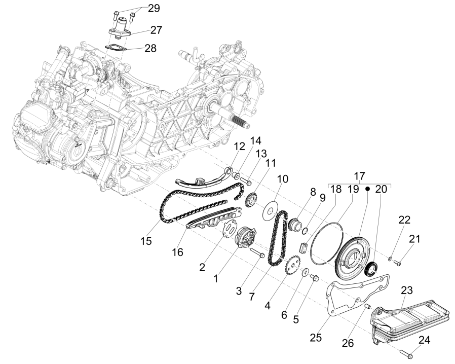 Pompa olio Vespa GTS 125 IE ABS Euro 5 2021