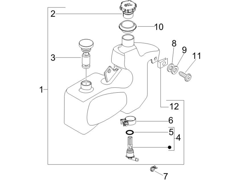 Serbatoio olio Vespa LX 50 2 tempi AC