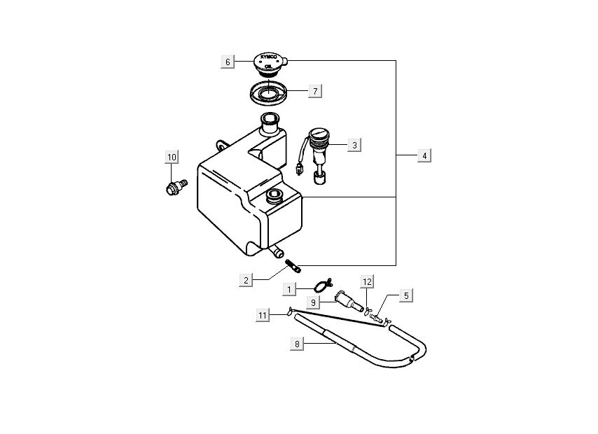 Serbatoio olio Kymco Grand Dink 2 tempi Silver