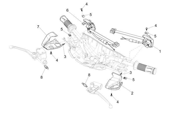 Interruttori di sterzo AC a 2 tempi per Vespa Sprint 50
