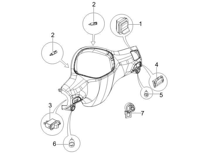 Interruttori - Pulsanti Piaggio Liberty 50 2T AC