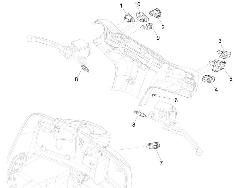 Interruttori - pulsanti Vespa GTS 125 IE ABS Euro 5 2021