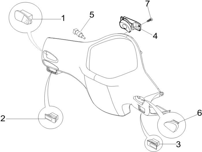 Interruttori di sterzo AC a 2 tempi per Vespa LX 50
