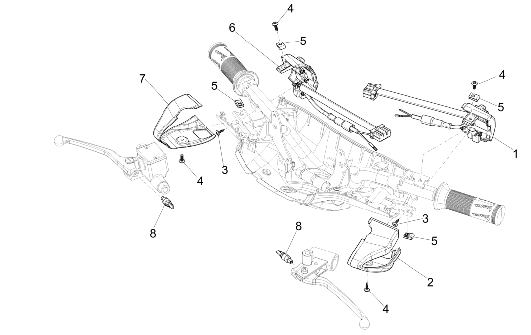 Interruttori di sterzo Vespa Sprint 50 4 tempi IGET 3V Euro 5