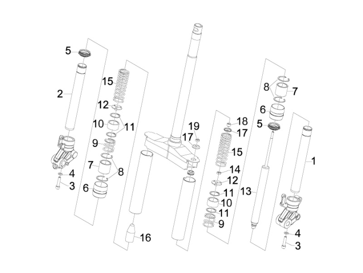 Ricambi forcella anteriore (Wuxi Top) Gilera Runner 50 SP 50 2 tempi LC 2010-2017
