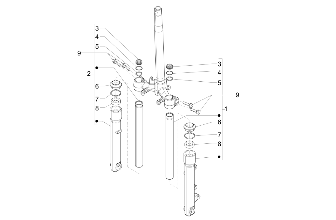 Ricambi forcella anteriore Piaggio Liberty 50 4 tempi AC IGET 3V Euro 4