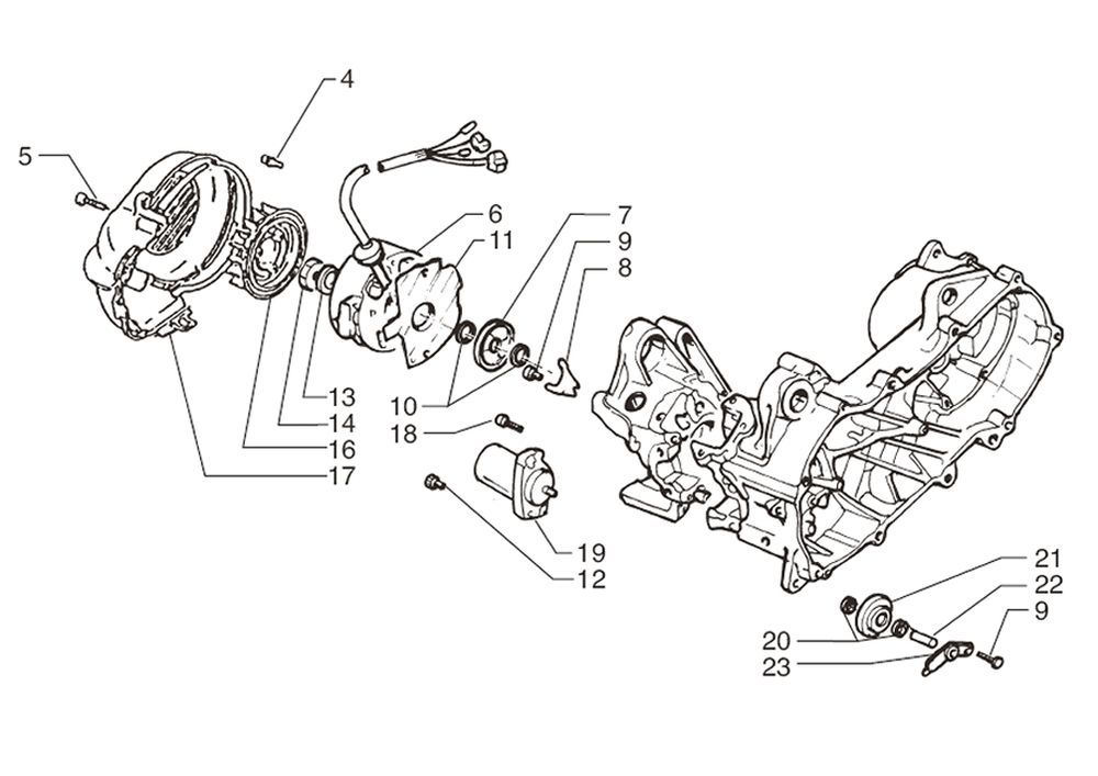 Accensione - statore - volano - motorino di avviamento Moto Martin Tir 10 pollici 50 2 tempi AC 45 km/h