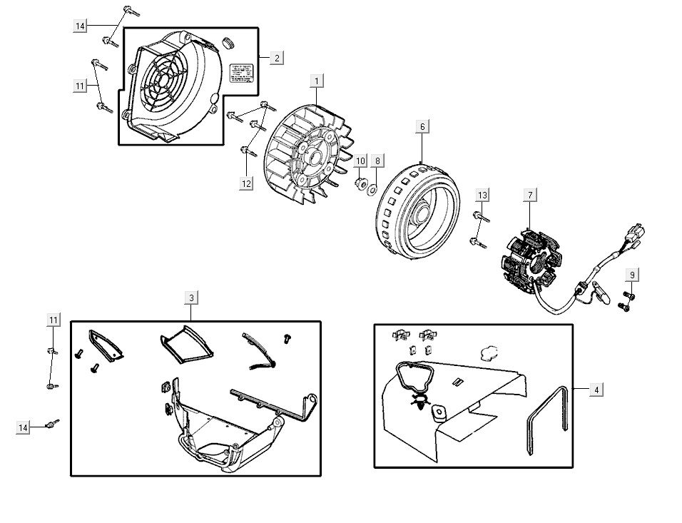 Accensione - Statore - Volano - Tappi di raffreddamento Kymco Agility 16+ 200i Argento metallizzato opaco