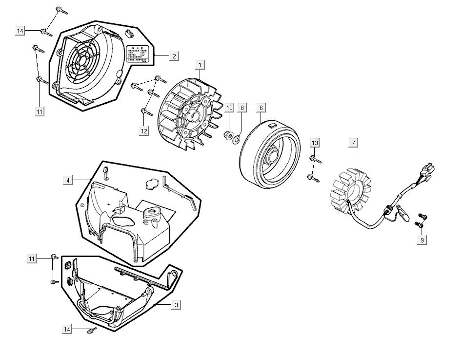 Accensione - statore - volano - cappucci di raffreddamento Kymco Agility CITY 16 125