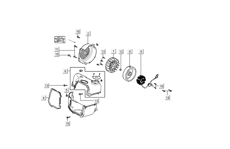 Accensione - statore - volano - cappucci di raffreddamento Kymco Agility Delivery 4 tempi Euro 4 nero