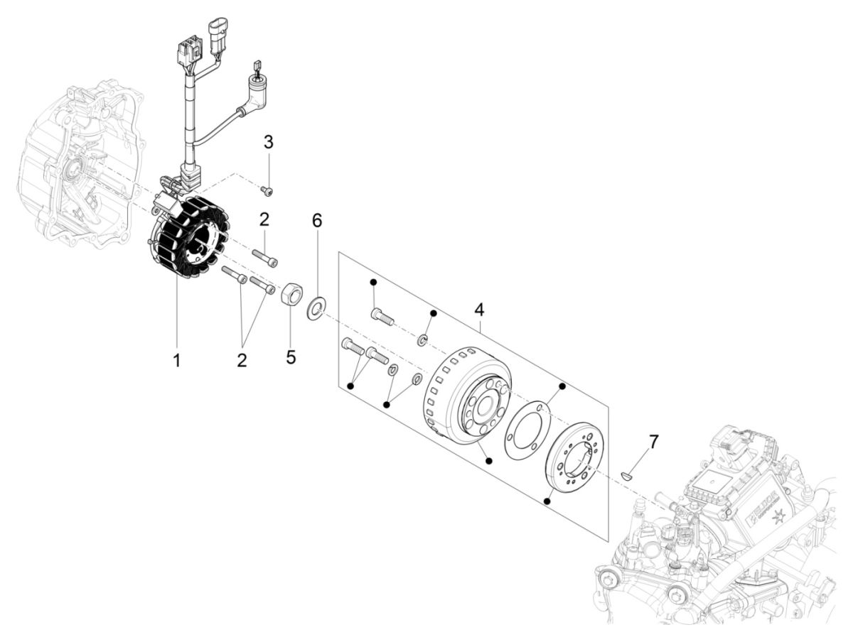 Accensione - Statore - Volano Piaggio Beverly 300 IE ABS Euro 4 2016-2020