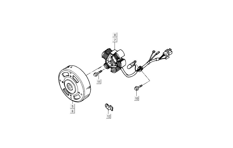 Accensione - Statore - Volano Kymco B&W LC 2 tempi argento