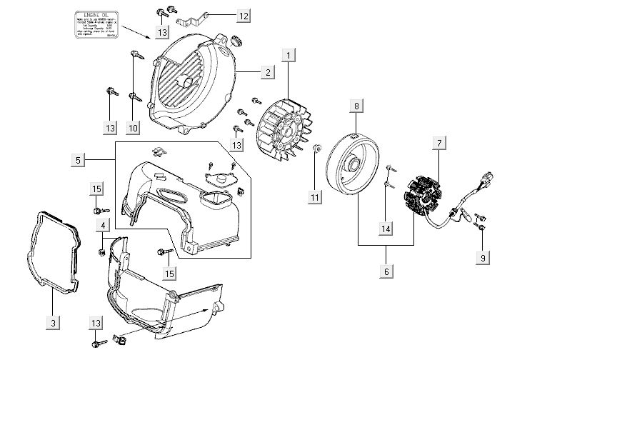 Accensione - Statore - Volano Kymco Carry 4 tempi bianco