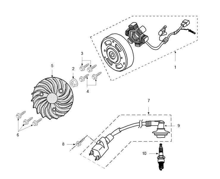 Accensione - Statore - Volano Peugeot Jet force C-tech a 2 tempi