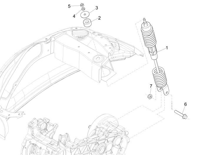 Ammortizzatore Vespa Sprint 50 4 tempi IGET 3V Euro 4