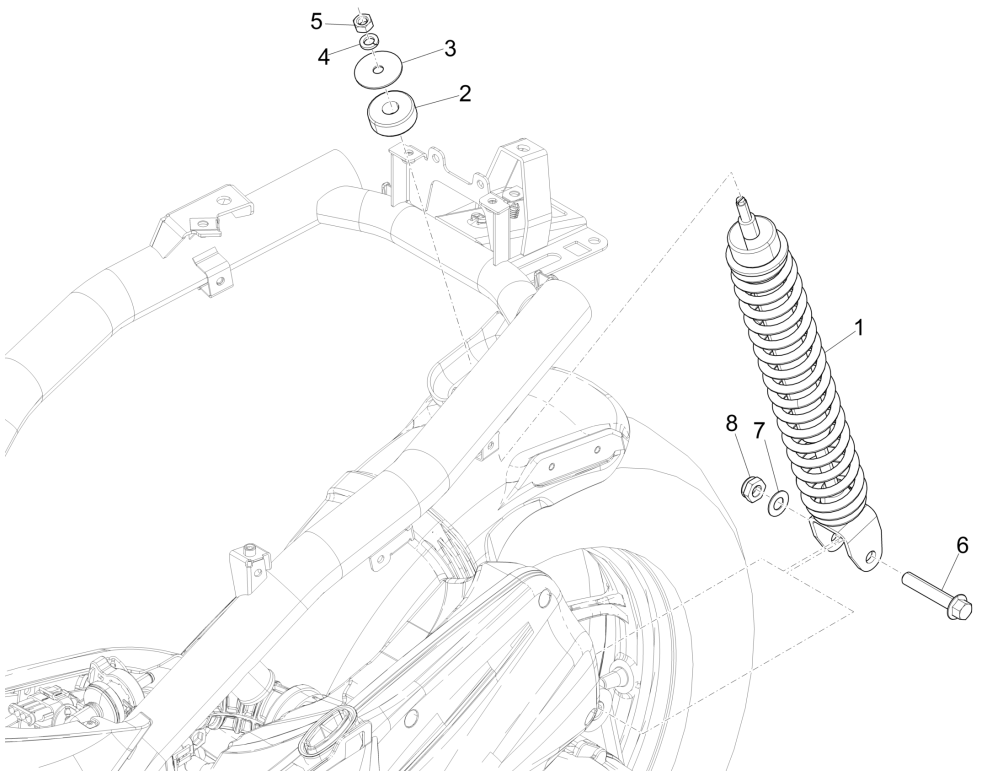 Ammortizzatore Piaggio Liberty 50 4 tempi AC IGET 3V Euro 5