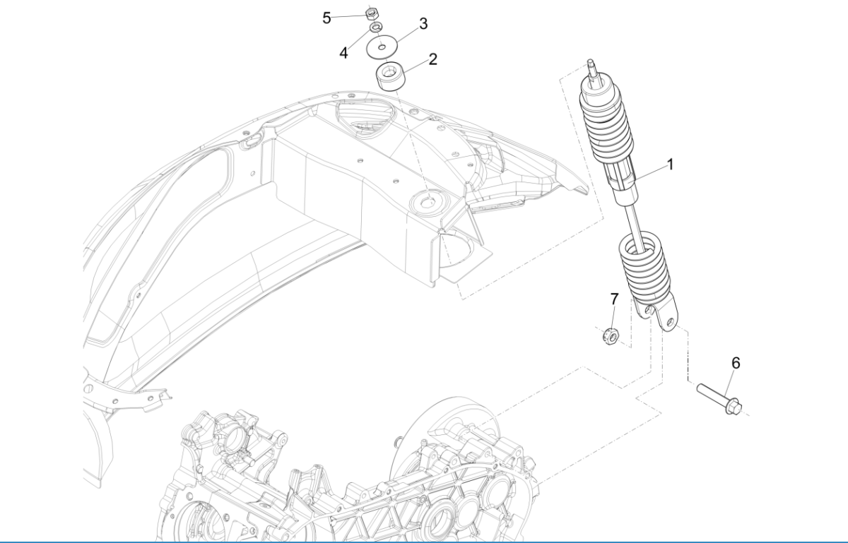 Ammortizzatore Vespa Sprint 50 4 tempi IGET 3V Euro 5