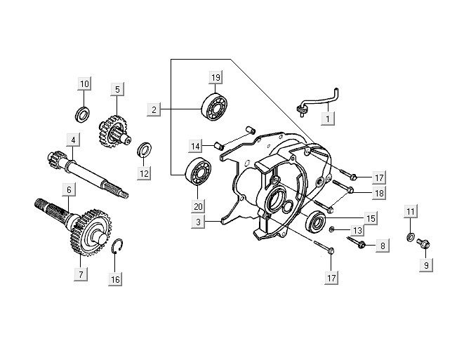 Cambio - Trasmissione - Kymco Yup 50 2 tempi AC blue limited