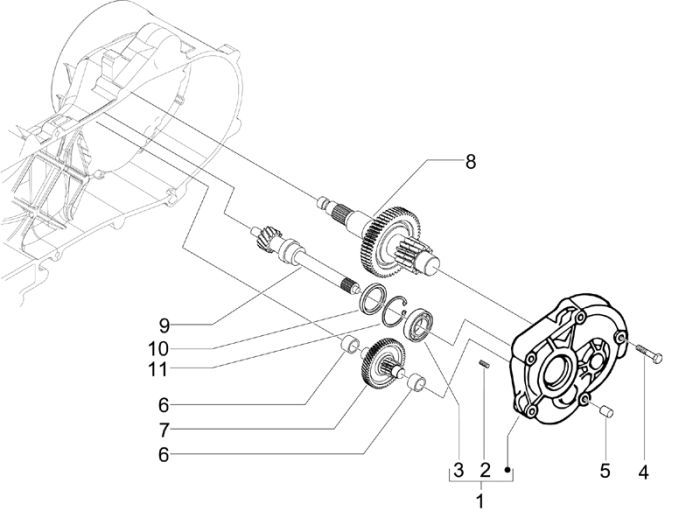 Ingranaggi - Trasmissione Vespa S 50 4 tempi 4V AC