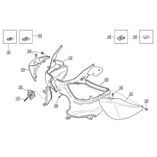 Pannello posteriore Aprilia Mojito Custom 50 2 tempi (motore Piaggio) 2004-2010