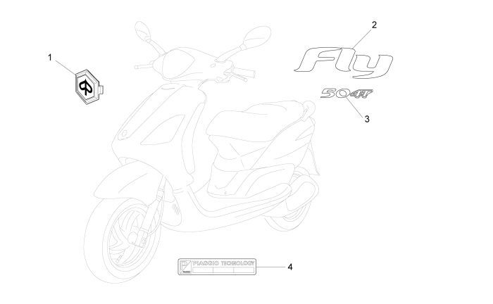 Stemmi - Adesivi Piaggio New Fly 4 tempi 2V