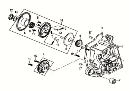 Pompa olio carter R. assy Sym Fiddle III 50 E3