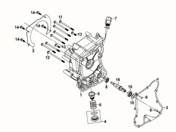 R. crank case cover Sym Fiddle IV 125i LC ABS E5 2020-2021