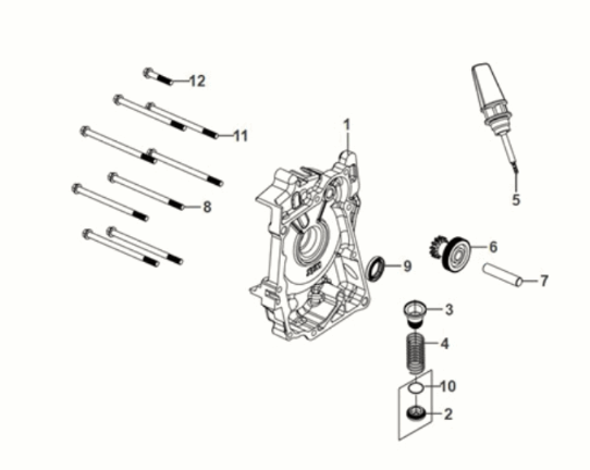 Coperchio carter R. Sym Mio 50I E5