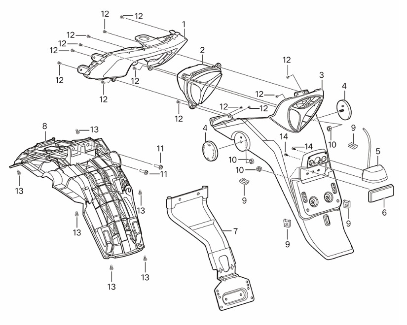 Parafango posteriore Yadea Voltguard