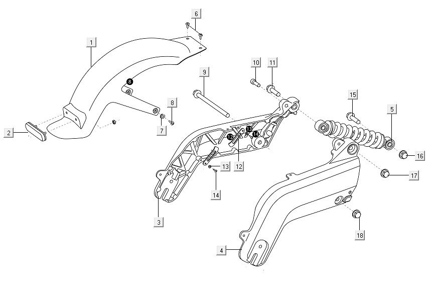 Ammortizzatore - Forcelle posteriori Niu M1