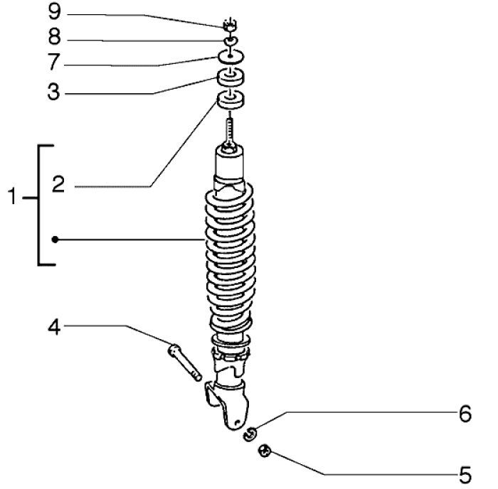 Ammortizzatore Piaggio Liberty 4 tempi ←2006