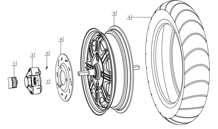 Ruota posteriore - Motore Niu NQI Cargo