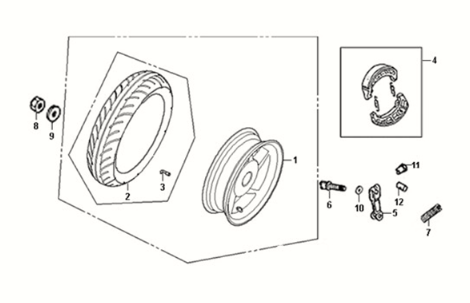 Ruota posteriore Sym Fiddle 50 E3
