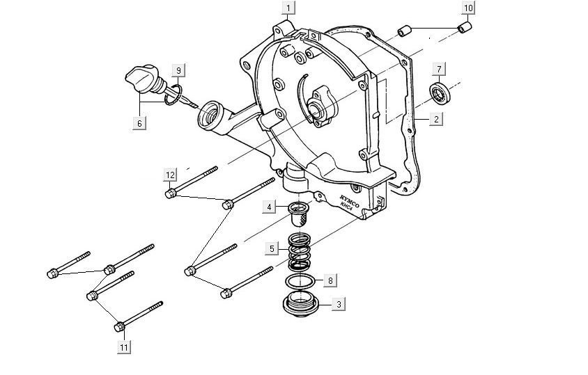Basamento destro Kymco Maxxer 90 Black