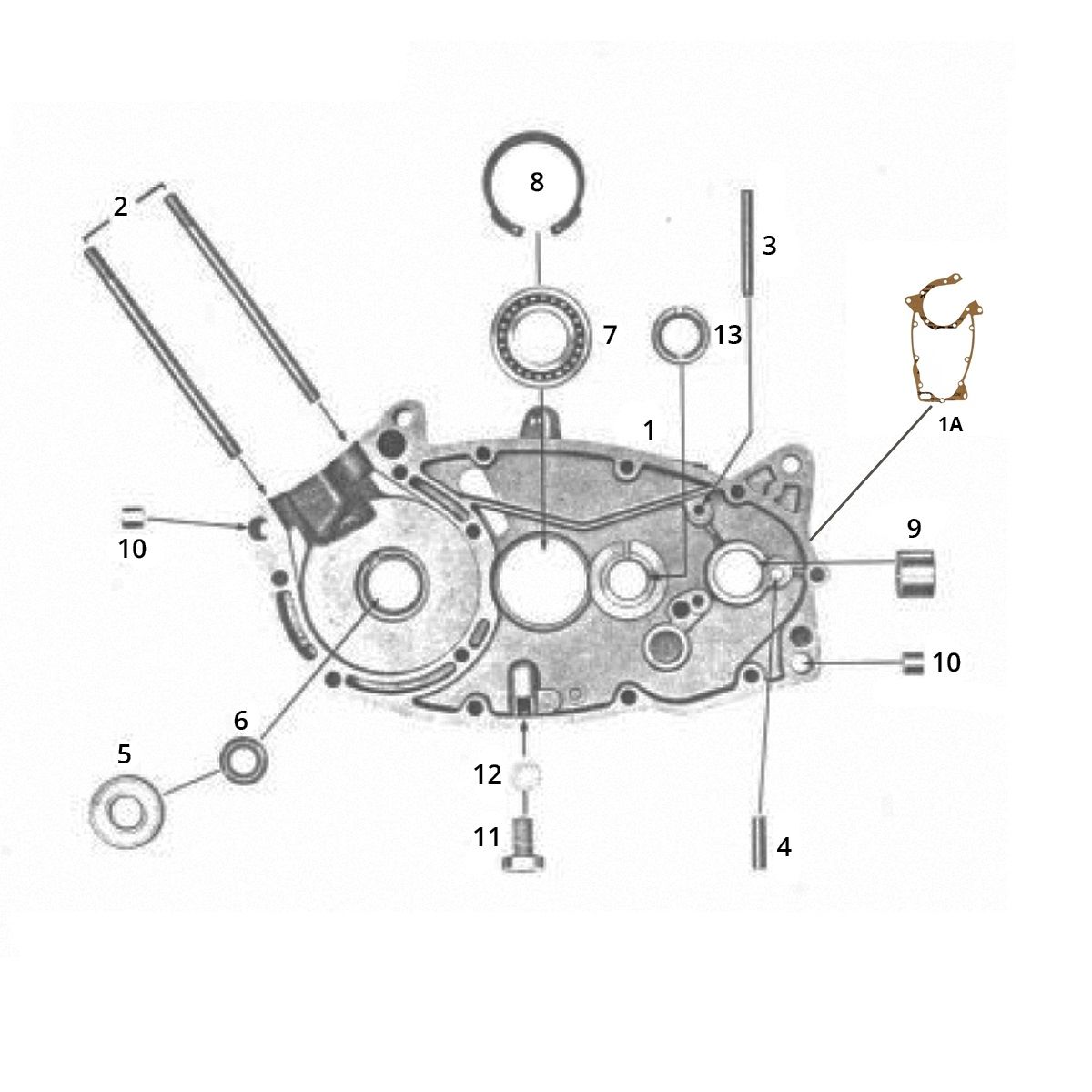 Mezzo carter destro Zundapp C50 Sport 517-21LA