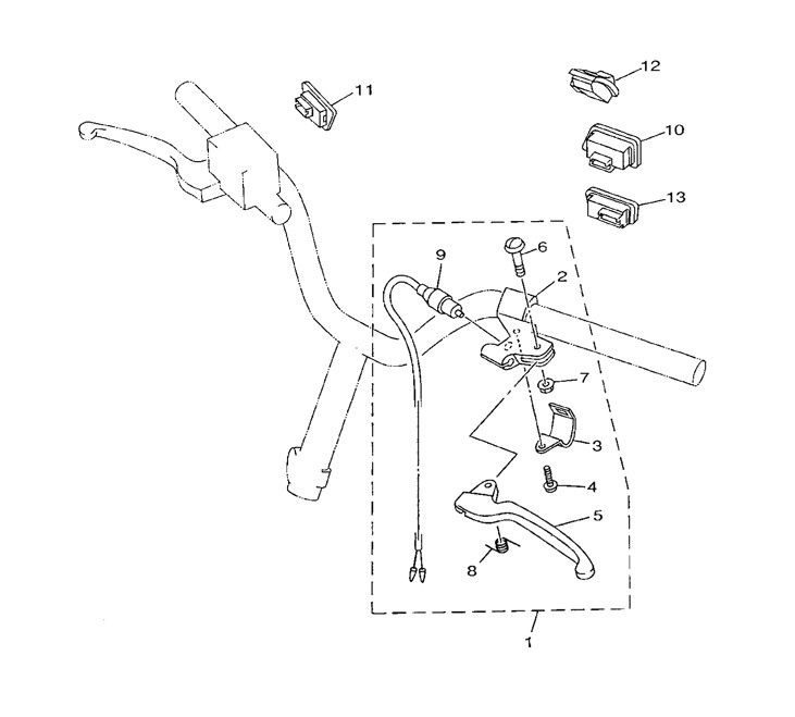 Leva del freno sinistra - Interruttori Yamaha Neo's 50 2 tempi AC 2003-2008