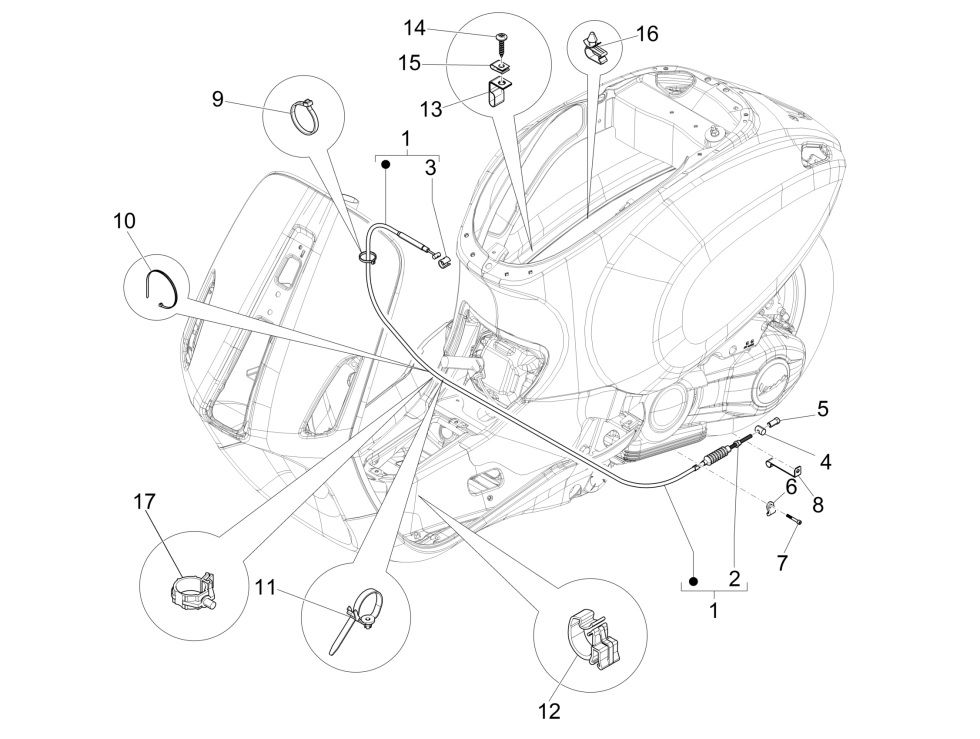 Cavo freno Vespa Primavera 50 4T IGET 3V Euro 5