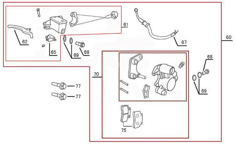 Cilindri freno - Tubo freno - Pinza - Pastiglie freno AGM Swan