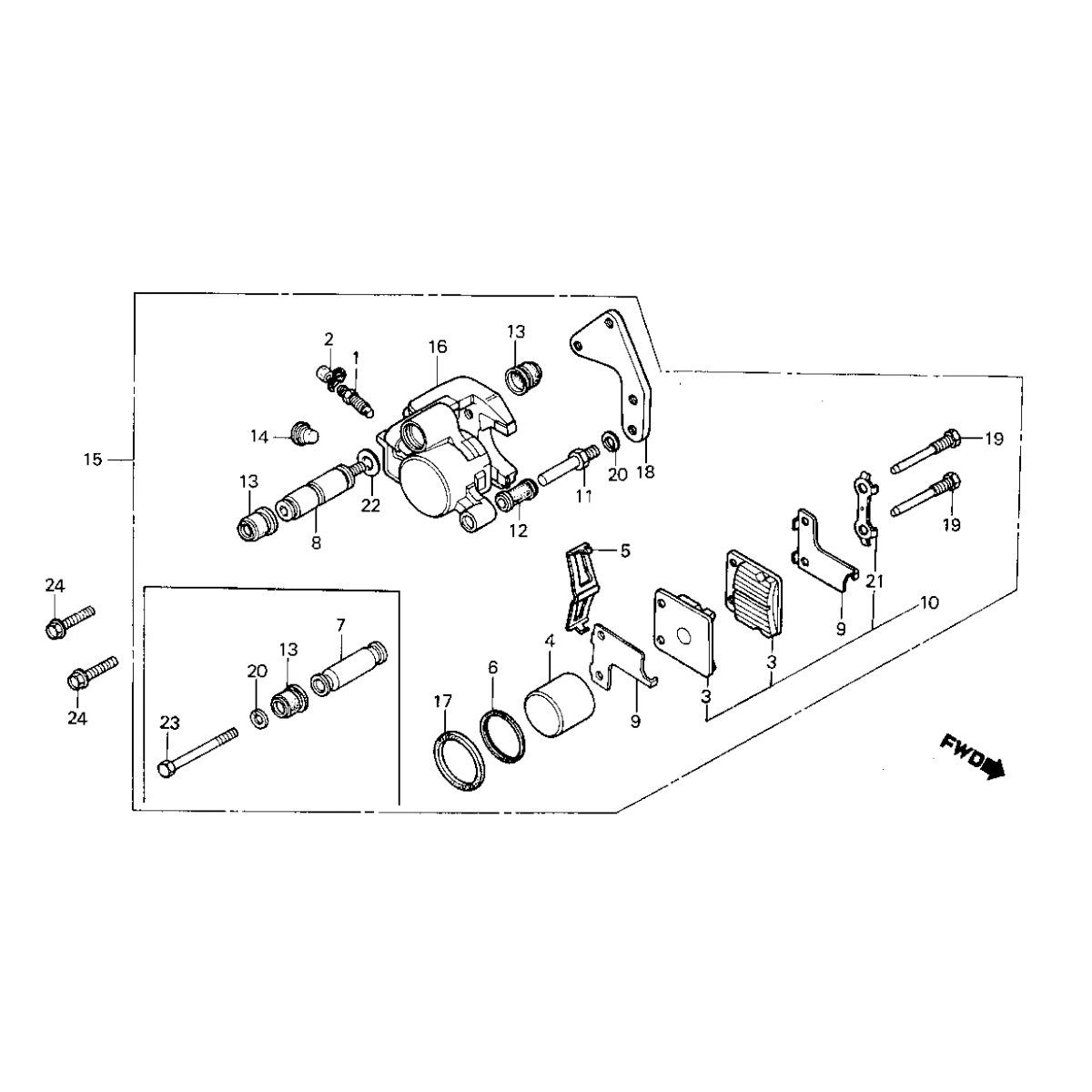 Cilindro freno - Pastiglie freno Honda MB50