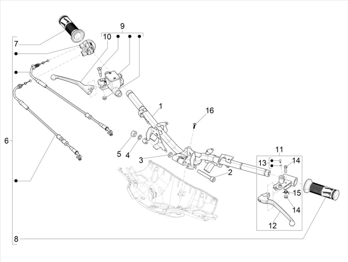 Pinza freno - Pastiglie freno - Tubo freno Vespa Sprint 125 3V IE ABS Euro 5 2021