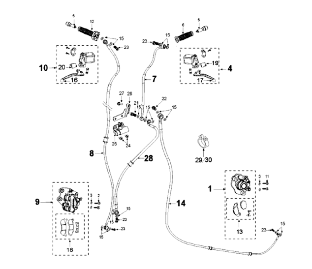 Remsysteem Peugeot Django 125 Allure E3 2014-2017