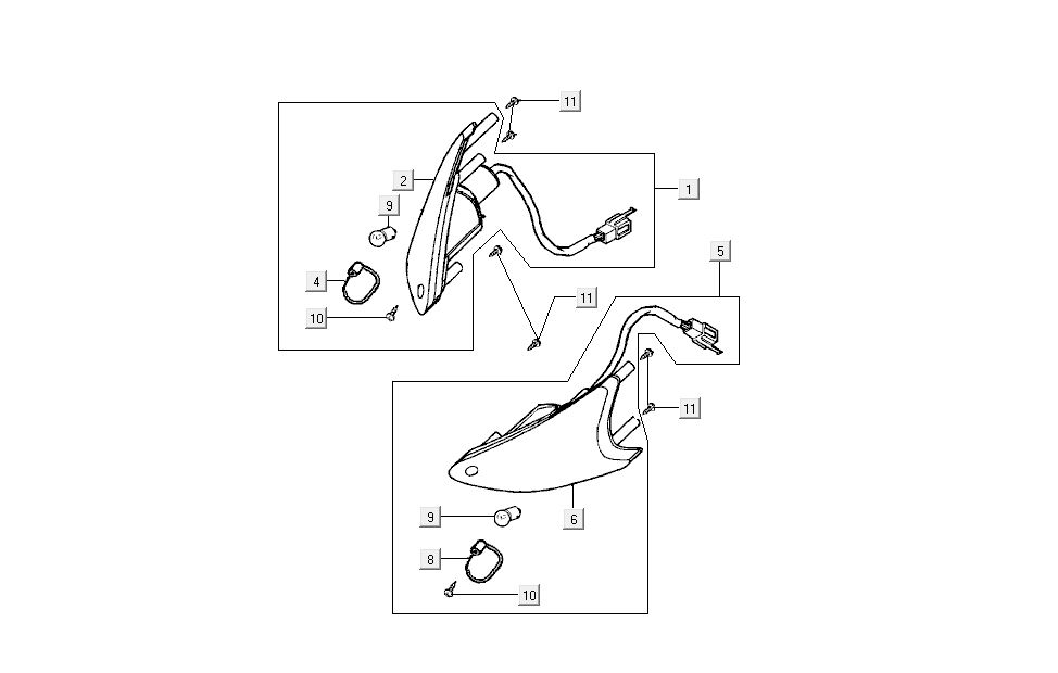 Indicatori anteriori Kymco Super9 50 2 tempi AC nuovo modello giallo - nero