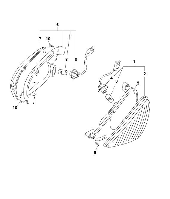Indicatori di direzione AC a 2 tempi Yamaha Neo 50 ← 2003