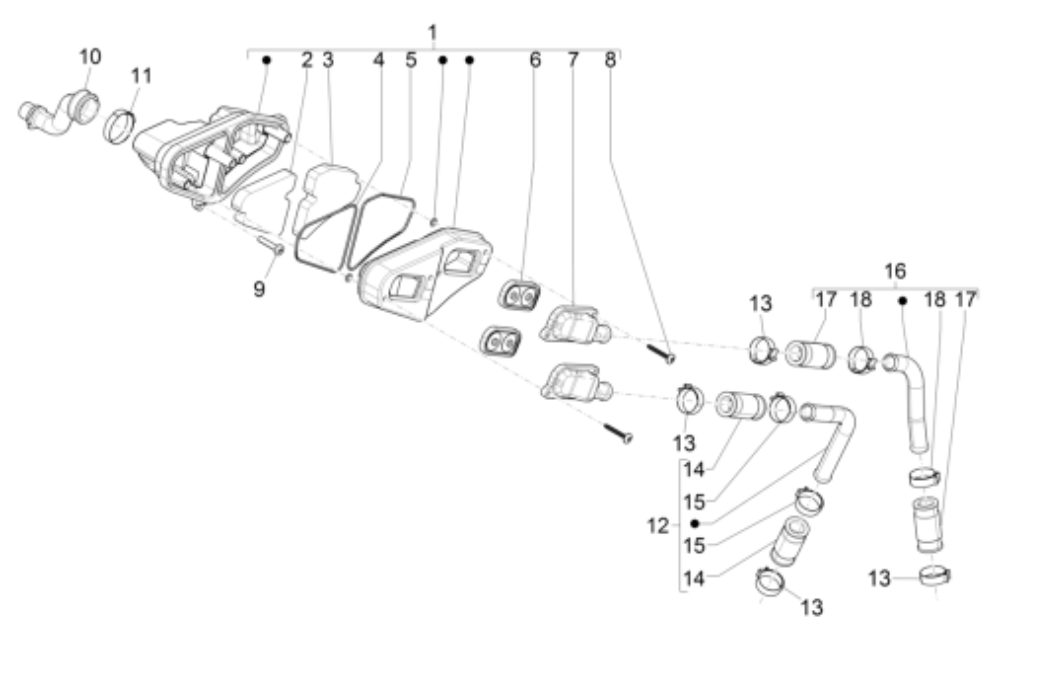 Alimentazione aria secondaria Piaggio NRG Power 50 2 tempi LC Euro 4