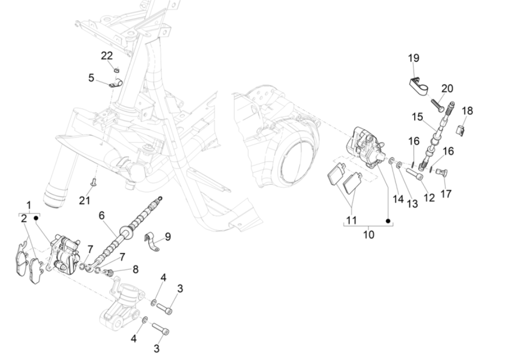 Pinza freno - Pastiglie freno - Tubo freno NRG Power 50 2 tempi LC Euro 4