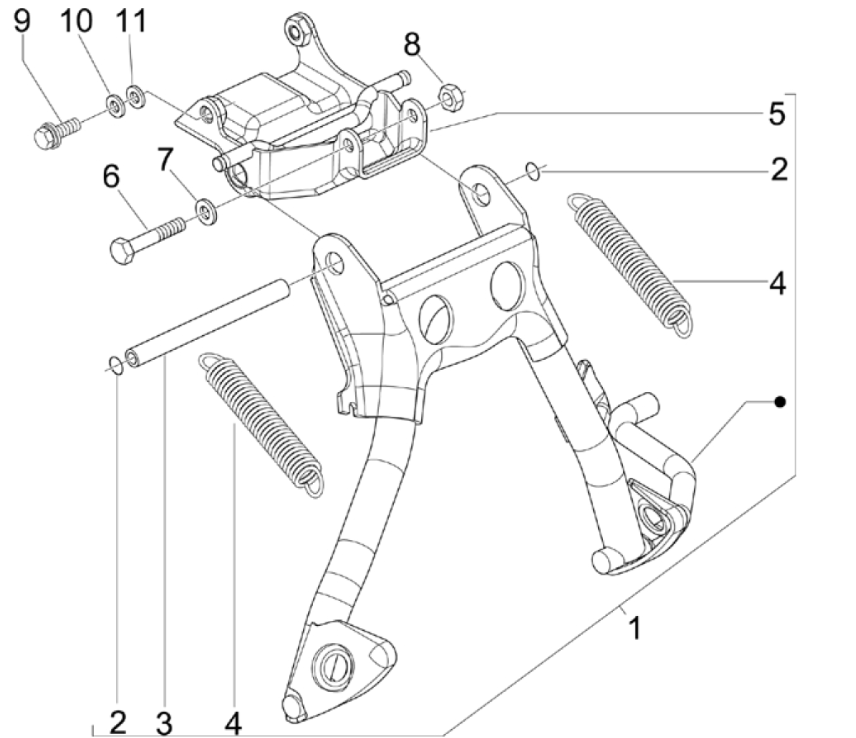 Cavalletto centrale Piaggio NRG Power 50 2 tempi LC Euro 4