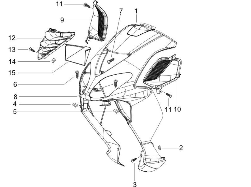Coperchio anteriore Piaggio NRG Power 50 2 tempi LC Euro 4